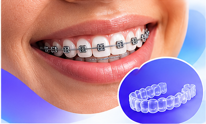 Braces and orthodontic treatment illustration
