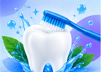 Toothbrush and oral hygiene illustration