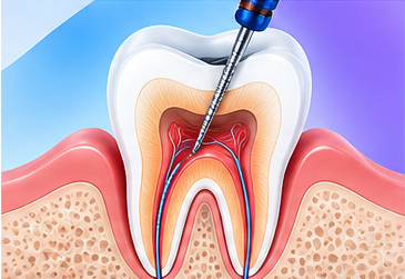 Root canal treatment illustration